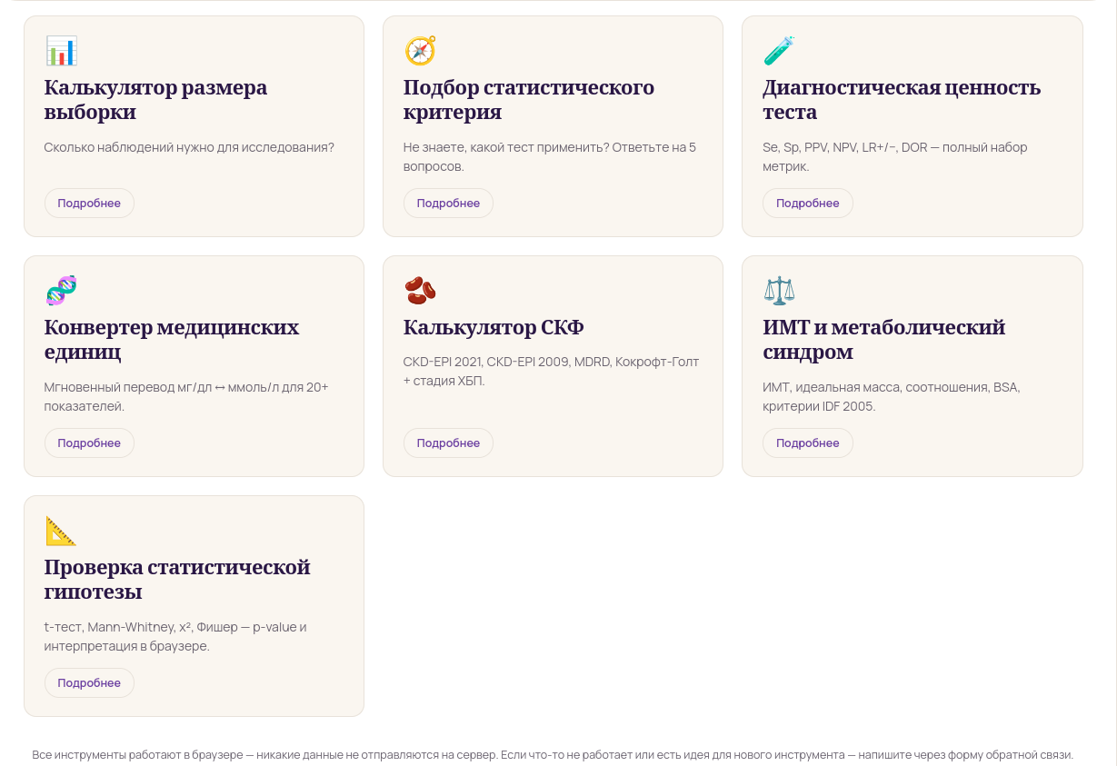 Инструментарий для научных сотрудников и врачей