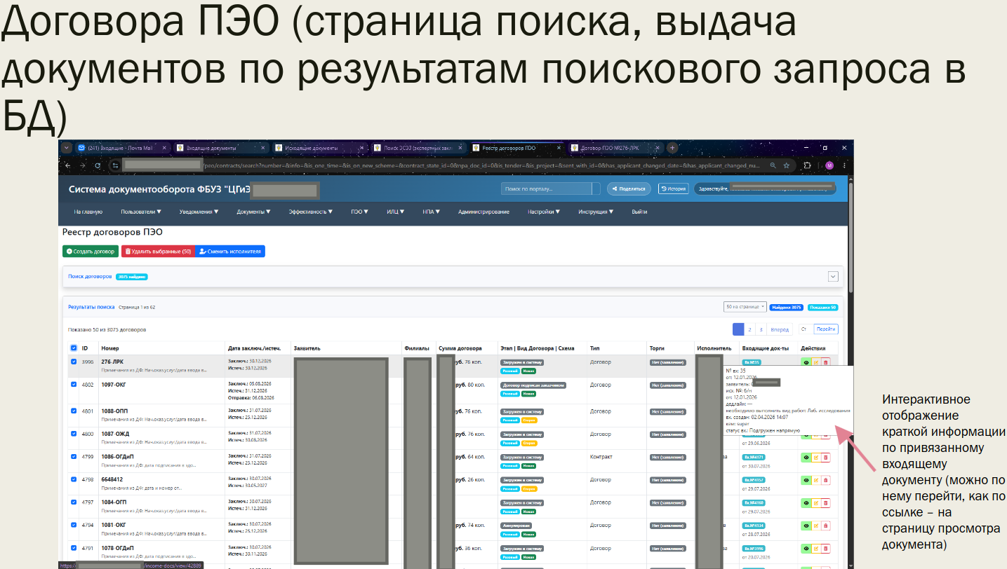 модуль "договора ПЭО" (Планово-Экономический Отдел